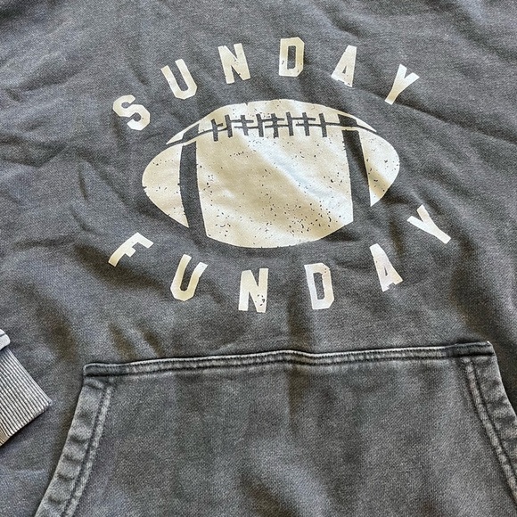 Live Love Gameday Football Hoodie Size Medium Grey And White Brushed Cotton - Picture 2 of 7